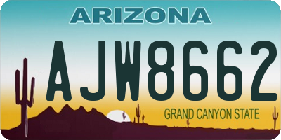 AZ license plate AJW8662
