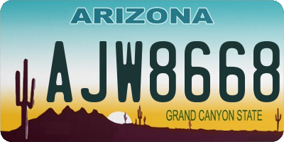 AZ license plate AJW8668