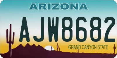 AZ license plate AJW8682