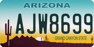 AZ license plate AJW8699