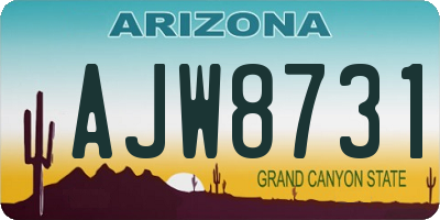 AZ license plate AJW8731