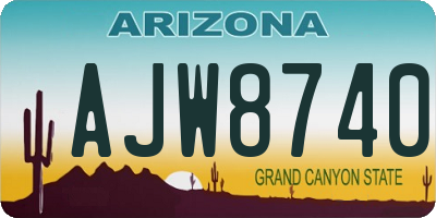 AZ license plate AJW8740