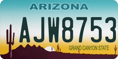 AZ license plate AJW8753