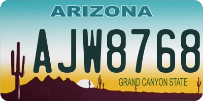 AZ license plate AJW8768