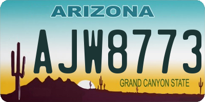AZ license plate AJW8773