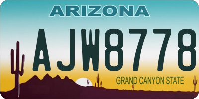 AZ license plate AJW8778