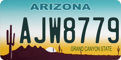 AZ license plate AJW8779