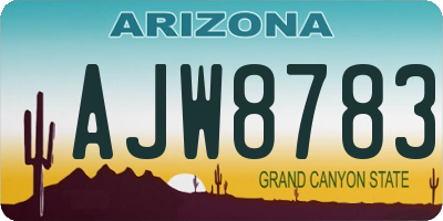 AZ license plate AJW8783