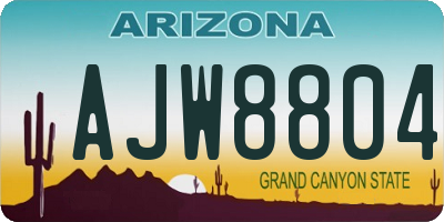 AZ license plate AJW8804