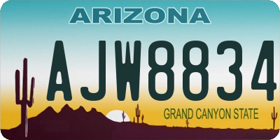AZ license plate AJW8834