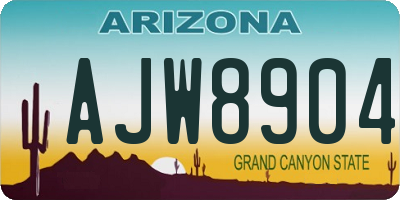 AZ license plate AJW8904