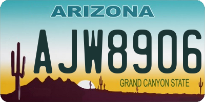 AZ license plate AJW8906