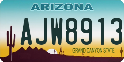 AZ license plate AJW8913