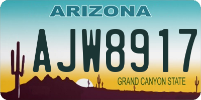 AZ license plate AJW8917