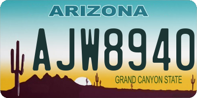 AZ license plate AJW8940