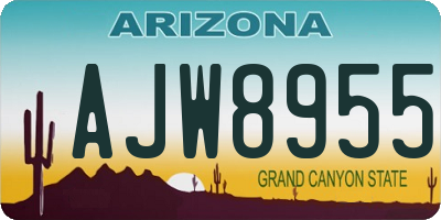 AZ license plate AJW8955