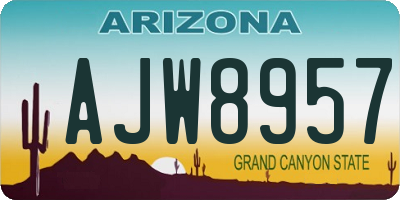 AZ license plate AJW8957