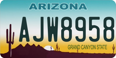 AZ license plate AJW8958
