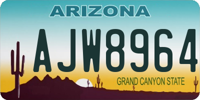 AZ license plate AJW8964