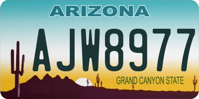AZ license plate AJW8977