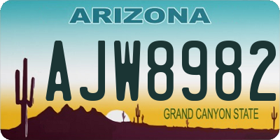 AZ license plate AJW8982