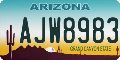 AZ license plate AJW8983