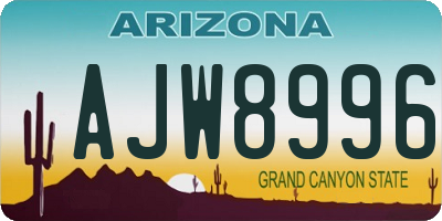 AZ license plate AJW8996