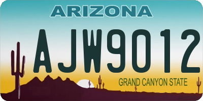AZ license plate AJW9012