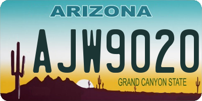 AZ license plate AJW9020