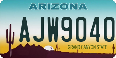 AZ license plate AJW9040