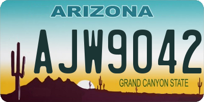 AZ license plate AJW9042