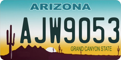 AZ license plate AJW9053