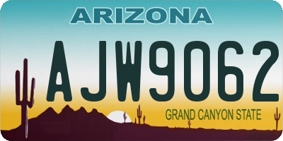 AZ license plate AJW9062