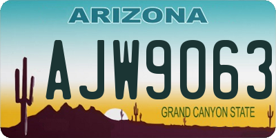 AZ license plate AJW9063