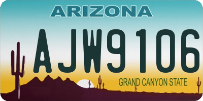 AZ license plate AJW9106