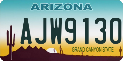 AZ license plate AJW9130