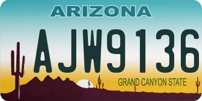AZ license plate AJW9136