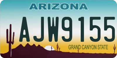 AZ license plate AJW9155