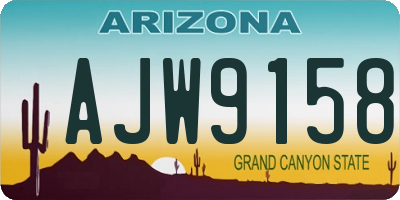 AZ license plate AJW9158