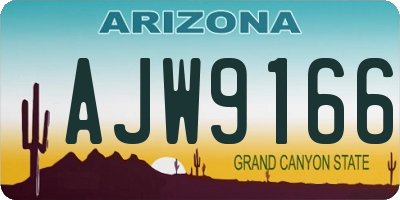 AZ license plate AJW9166