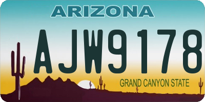AZ license plate AJW9178