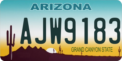 AZ license plate AJW9183