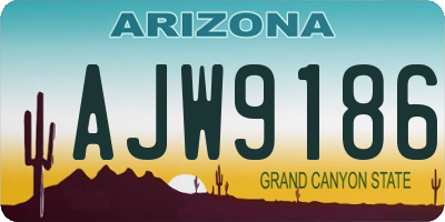 AZ license plate AJW9186