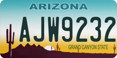 AZ license plate AJW9232