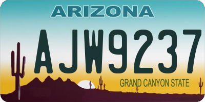AZ license plate AJW9237