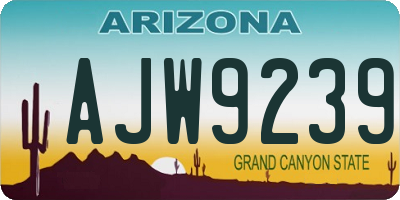 AZ license plate AJW9239