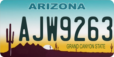 AZ license plate AJW9263