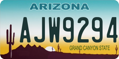 AZ license plate AJW9294