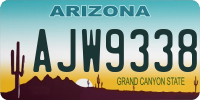 AZ license plate AJW9338