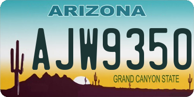 AZ license plate AJW9350